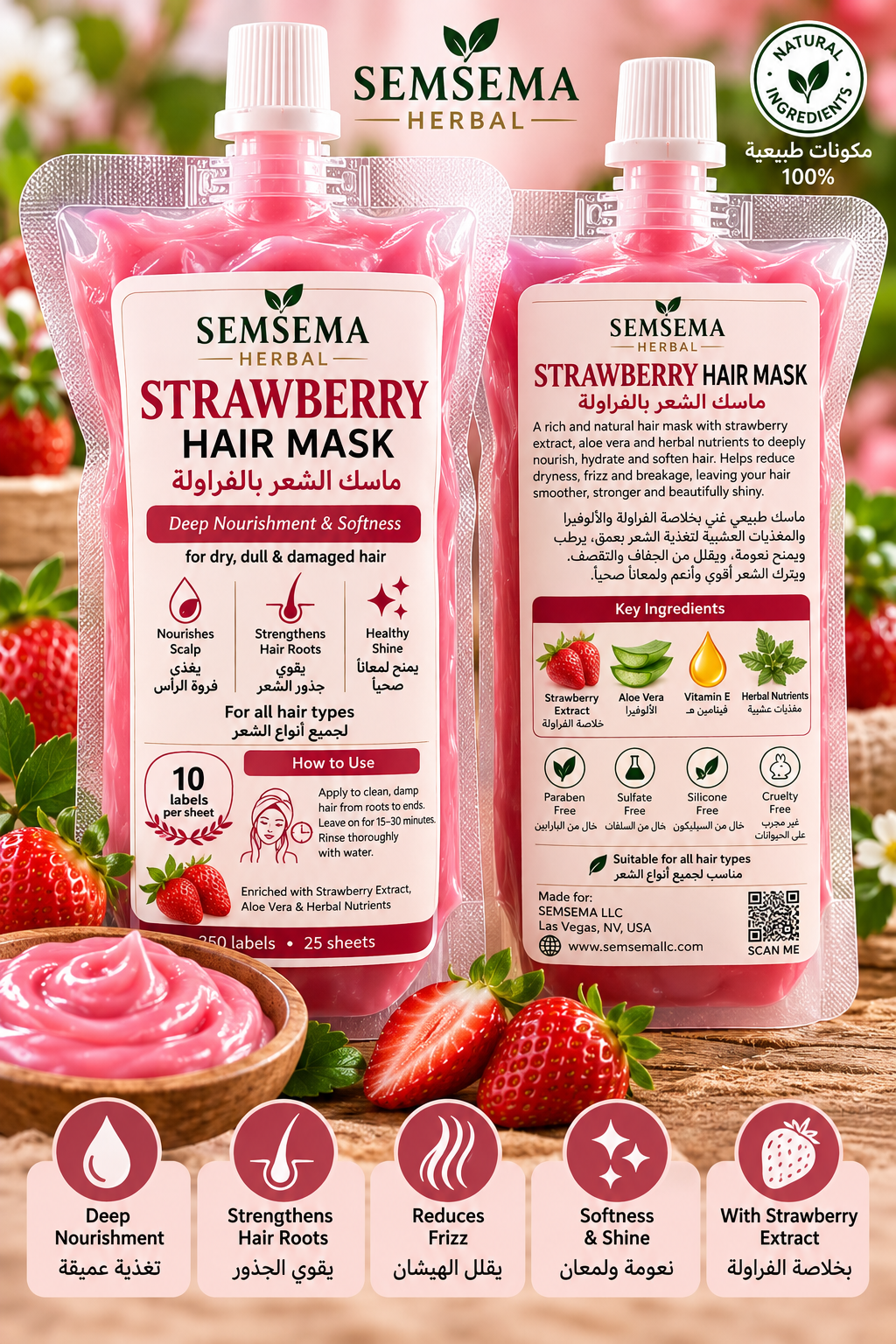 Strawberry hair mask