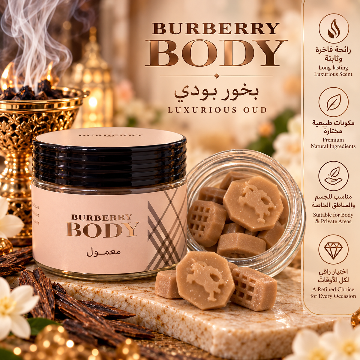 BURBERRY BODY
بخور بودي
LUXURIOUS OUD